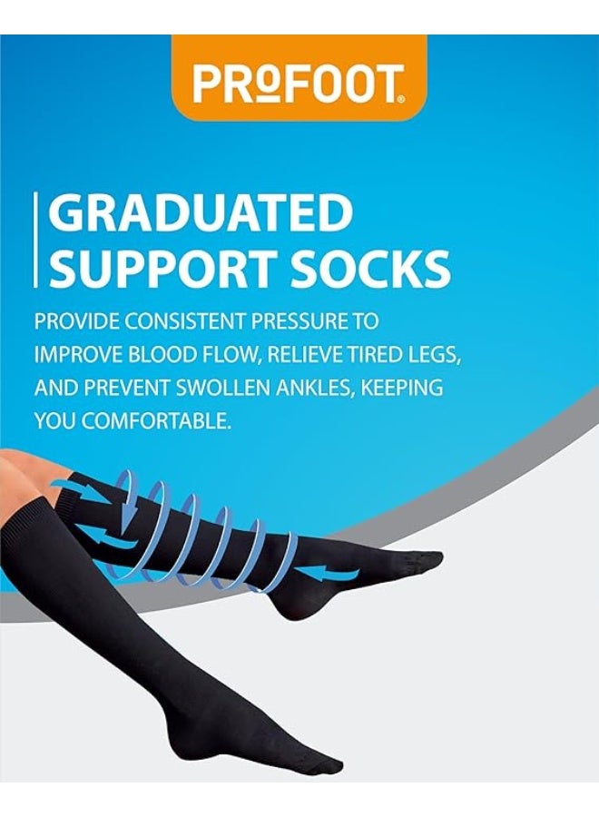 ProFoot Travel & Flight Black Socks Multi-Purpose Fine Rib Style Reduces The Risk Of Dvt Compression Factor 14-18mmhg 8-11 Uk Size 1 Pair - Image 5